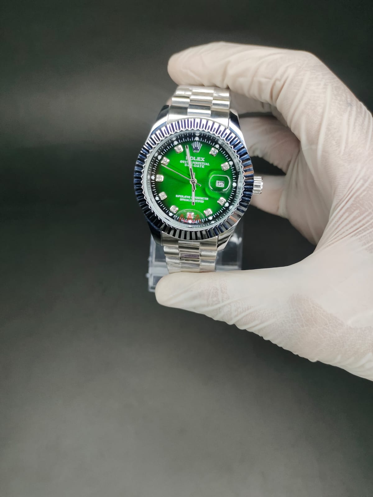 ROLEX green dial cutting style bazel