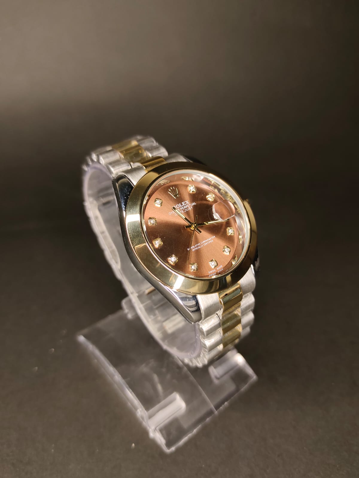 ROLEX in brown dial