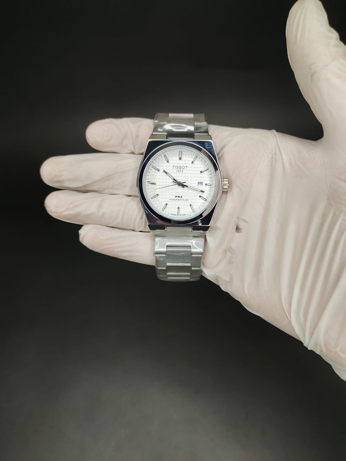 Tissot prx in white dial butterfly lock