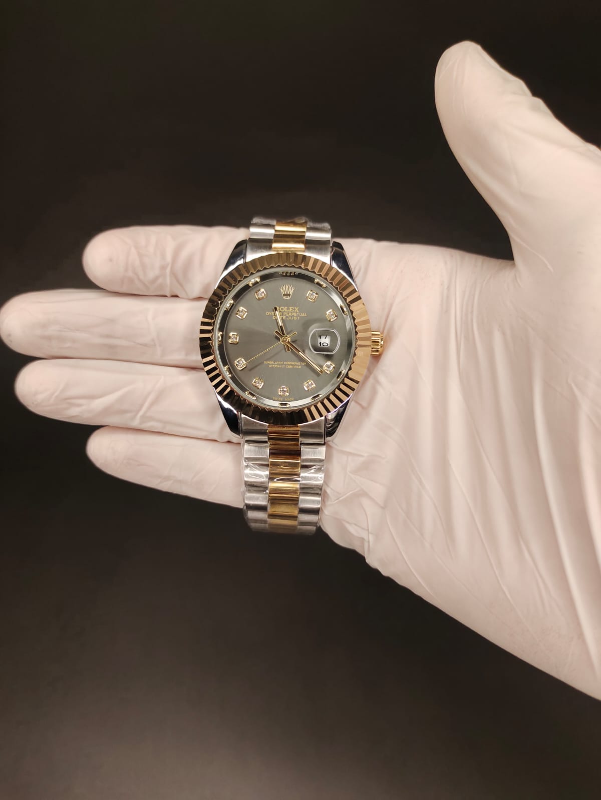 ROLEX in grey dial