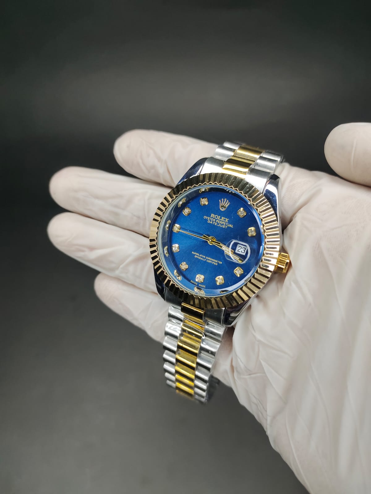 ROLEX date just in cloudy dial