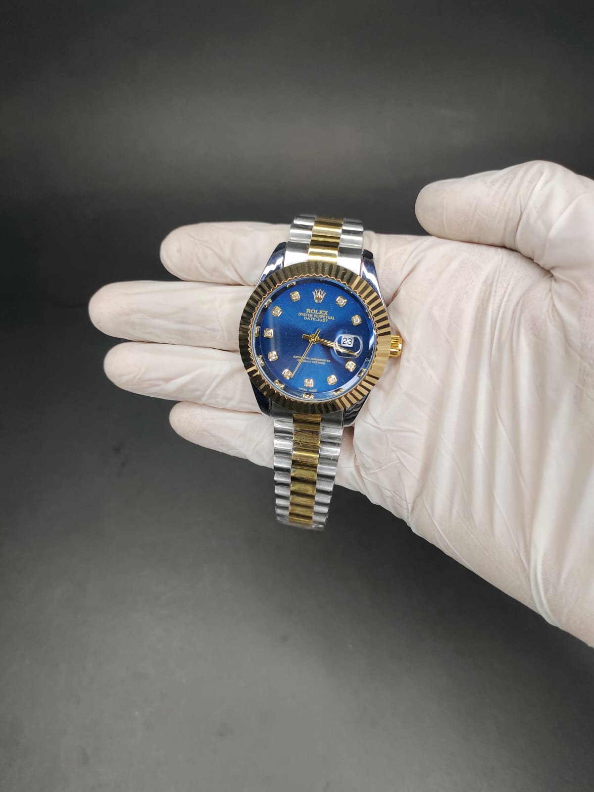 ROLEX date just in cloudy dial