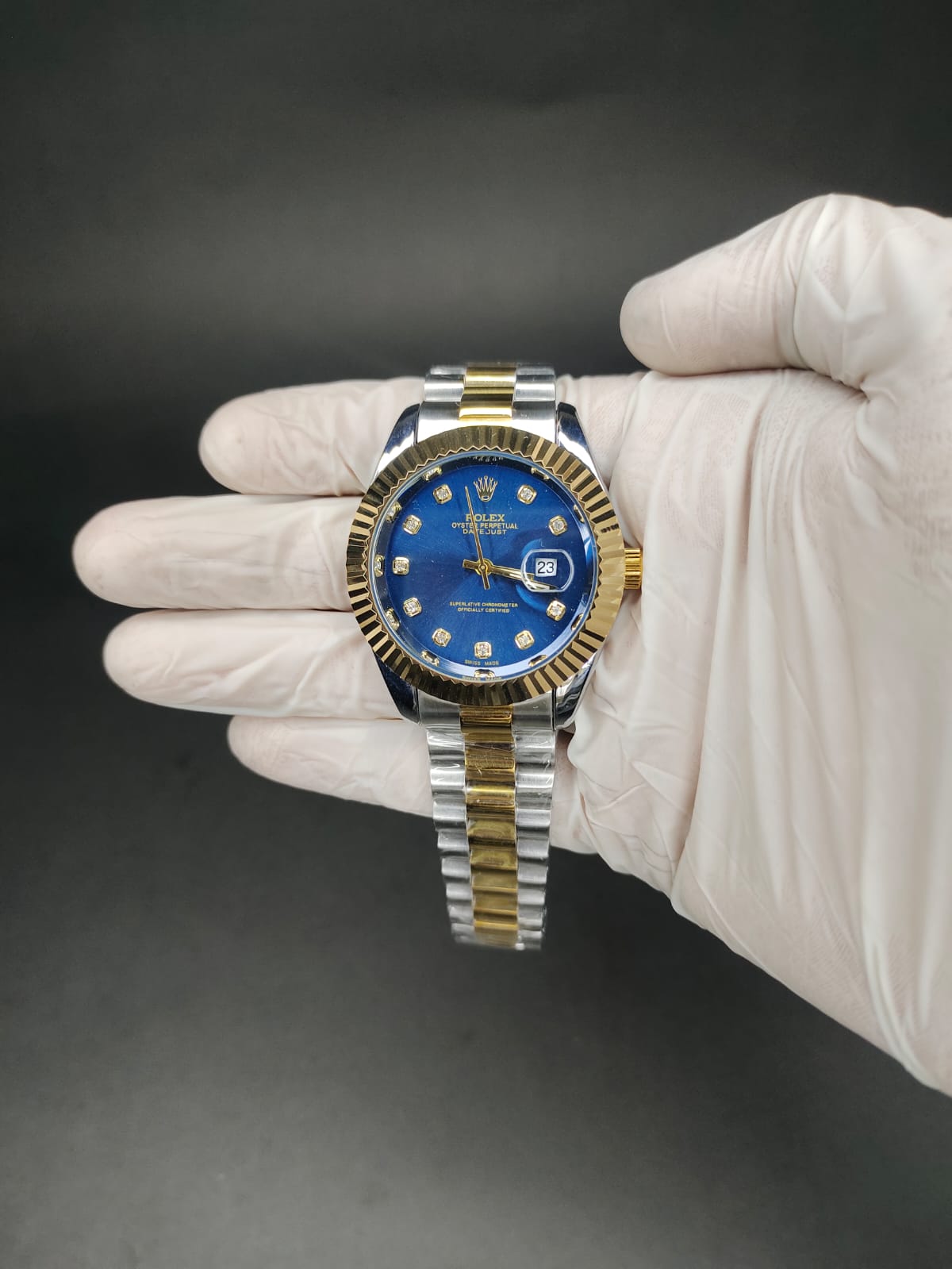ROLEX date just in cloudy dial