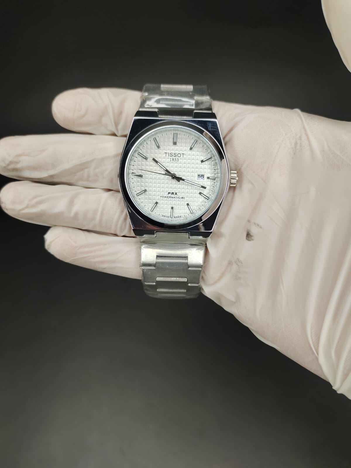 Tissot prx in white dial butterfly lock
