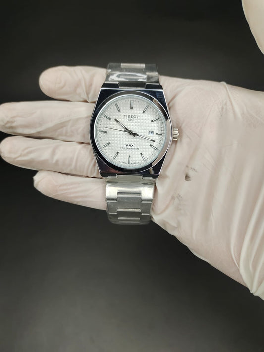 Tissot prx in white dial butterfly lock