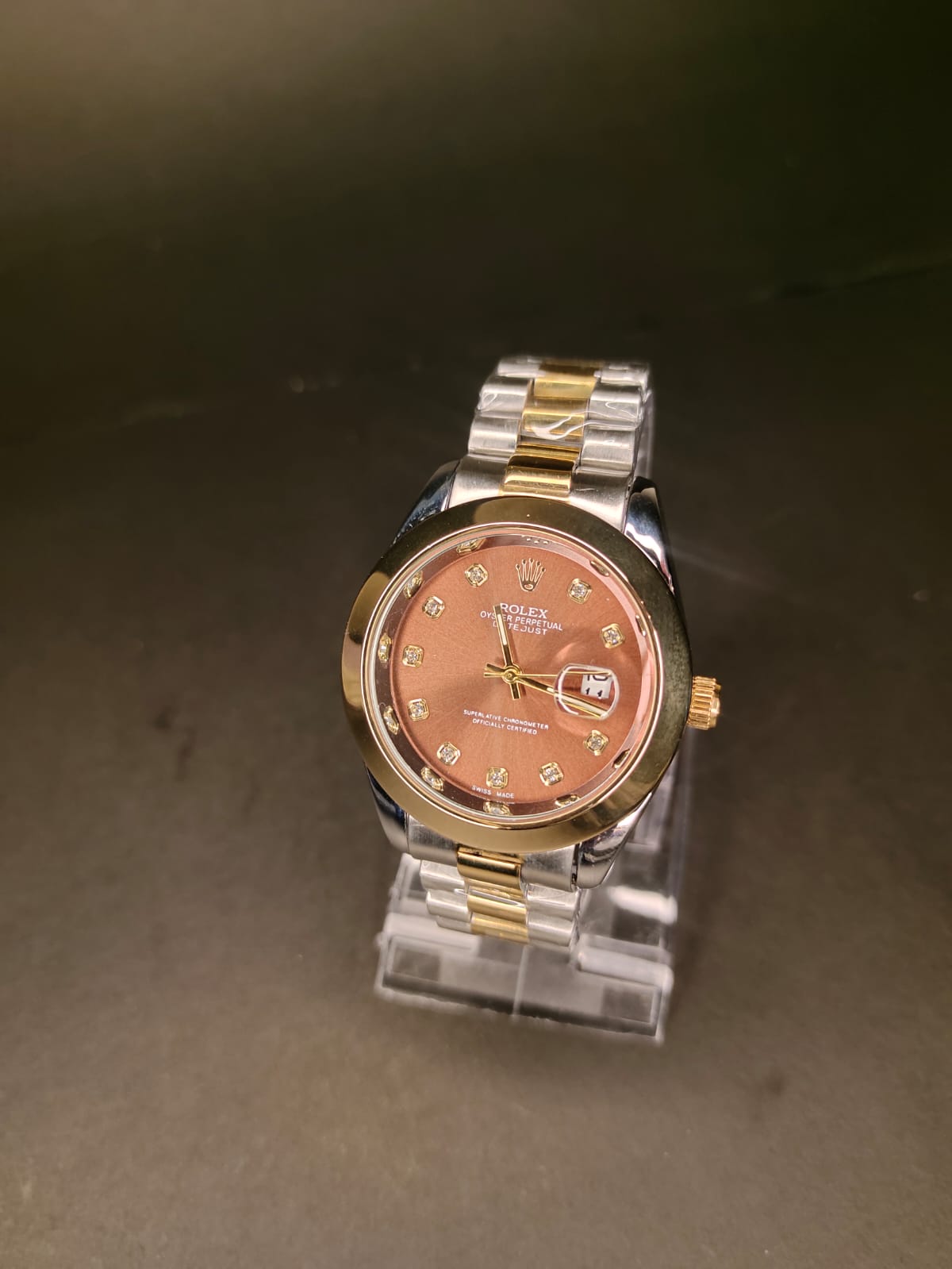 ROLEX in brown dial